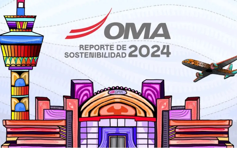 Portada del Reporte de Sostenibilidad 2024 de Grupo OMA