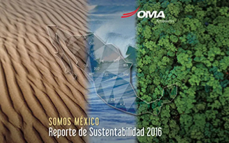 Portada del Reporte de Sostenibilidad 2016 de Grupo OMA