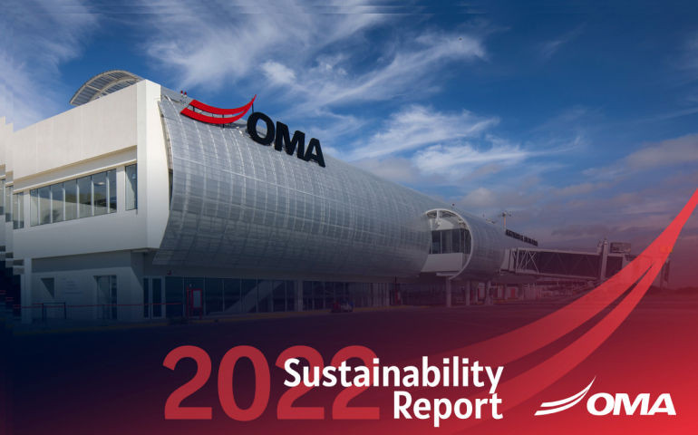 Portada del Reporte de Sostenibilidad 2022 de Grupo OMA