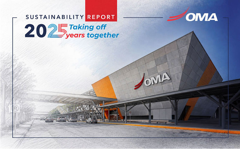 Portada del Reporte de Sostenibilidad 2025 de Grupo OMA