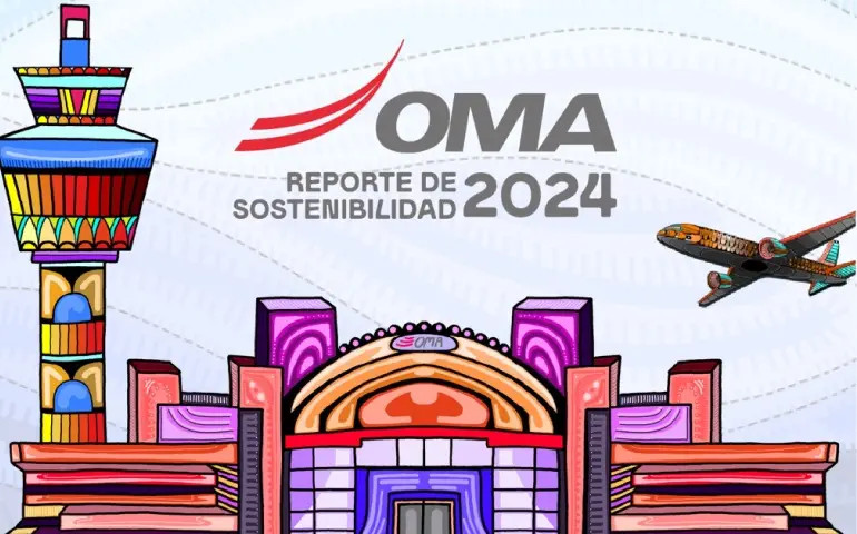 Portada del Reporte de Sostenibilidad 2024 de Grupo OMA